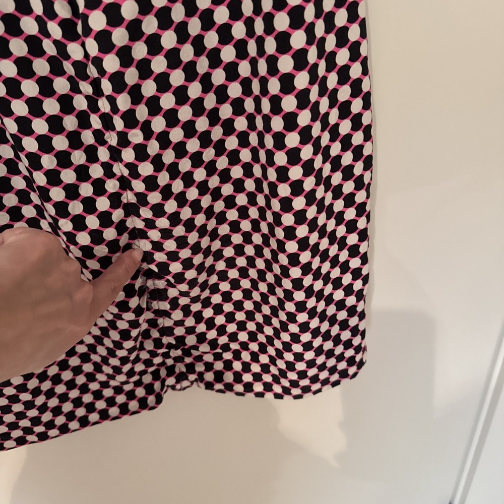 Kate Spade New York Geometric Dot Fit & Flare‎ Silk Dress 0 pink black white - Picture 16 of 16